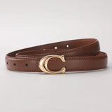 Smooth Buckle Belt PU Leather Women Business Casual - 2 / 105CM