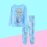 Disney Frozen Anna & Elsa Kids Pajama Set – Soft Cotton Spring/Autumn Sleepwear for Toddlers & Little Girls (2-Piece)