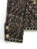 Liu Shishi Retro Tweed Jacket Single Breasted Office Lady Style