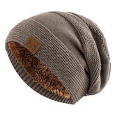 Unisex winter beanie acrylic knit fur lined warm cold weather