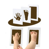 Newborn Baby DIY Hand and Footprint Kit with Ink Pads Photo Frame - Brown Lnk Pad