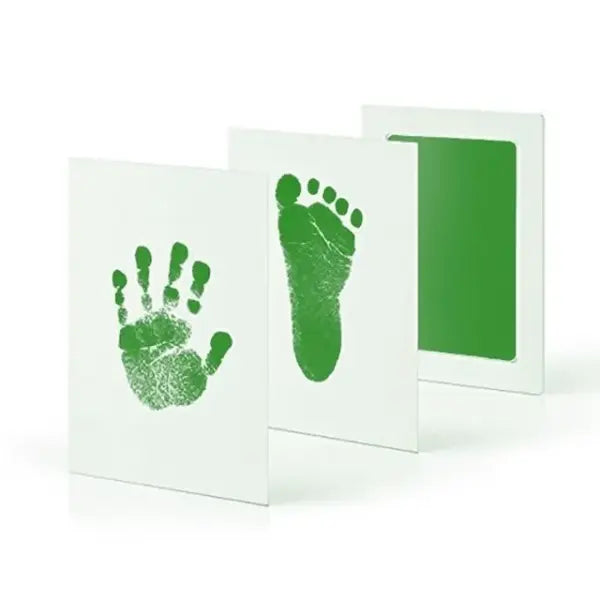Newborn Baby DIY Hand and Footprint Kit with Ink Pads Photo Frame - Green Ink Pad