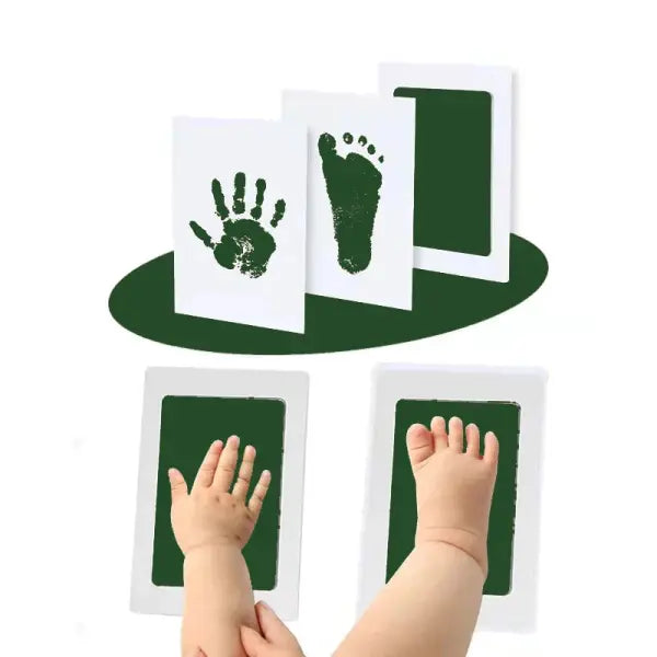 Newborn Baby DIY Hand and Footprint Kit with Ink Pads Photo Frame - Dark Green Ink Pad