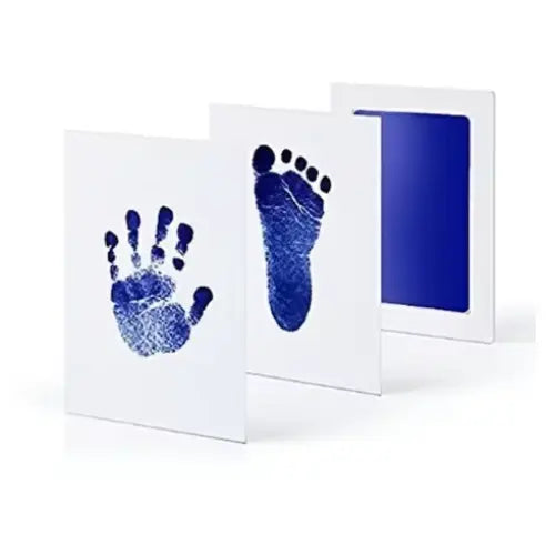 Newborn Baby DIY Hand and Footprint Kit with Ink Pads Photo Frame - Blue Ink Pad
