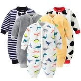 Soft Flannel Baby Romper – Warm Spring/Winter Jumpsuit Jacket for Newborn Boys & Girls (0–18M)