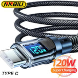 NNBILI 100W USB C and 120W USB A Braided LED Display Screen Cables