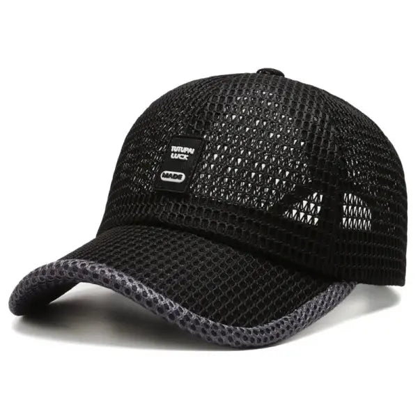 Mesh Baseball Cap Polyester Dad Hat Outdoor Fishing Protection - light grey