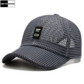 Mesh Baseball Cap Polyester Dad Hat Outdoor Fishing Protection - light grey