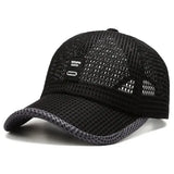 Mesh Baseball Cap Polyester Dad Hat Outdoor Fishing Protection - light grey