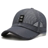 Mesh Baseball Cap Polyester Dad Hat Outdoor Fishing Protection - light grey
