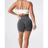 Nvgtn Seamless Pro Spandex Shorts: Gray High-Waisted Fitted Workout