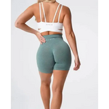 Nvgtn Seamless Pro Spandex Shorts in sage green high-waisted fit