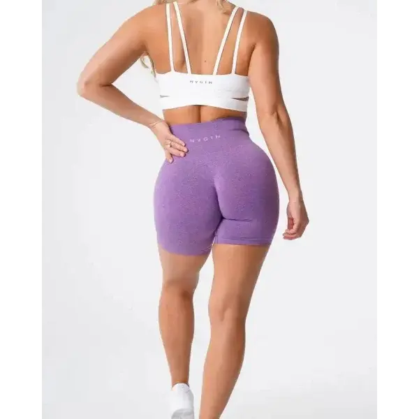 Nvgtn Seamless Pro Spandex Shorts for Men and Women - Violet / L