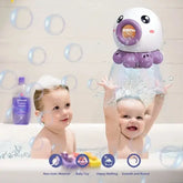 Purple and white octopus bath toy with fun fountain water play features