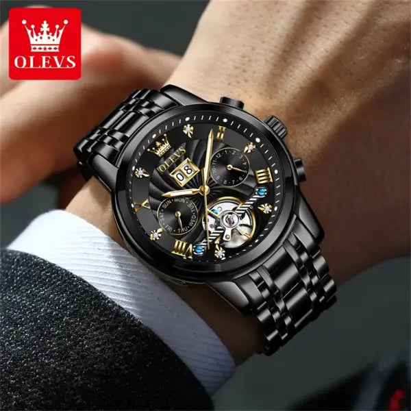 Complete Calendar Stainless Steel Men Automatic Watch