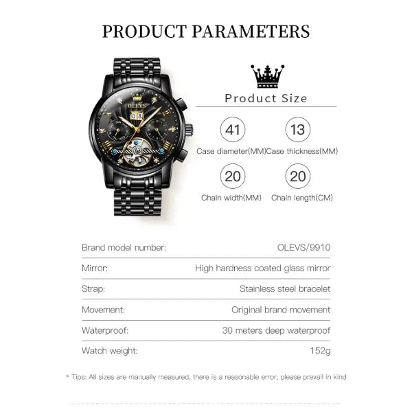 Complete Calendar Stainless Steel Men Automatic Watch