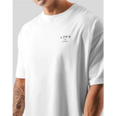 ONE POINT LYFT Print Big T Shirt Men Running Sport Gym Fitness Training Oversized 100% Cotton T-shirt Mens Bodybuilding