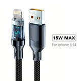 OOZCC LCD Watt Display Cable Max 120W Super Fast Charging USB Type C Cable Data Transfer USB A to Lightning