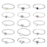 Sam Panda Certificate 925 Sterling Silver Bracelets Bangles Love Heart