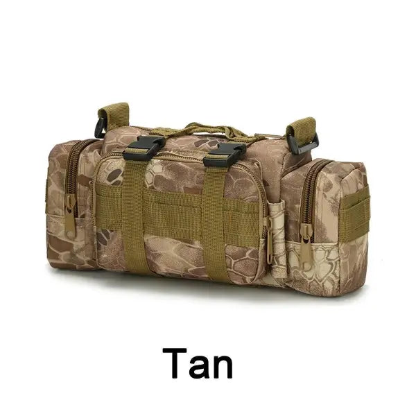 Hunting Waist Pack Camping Hiking Pouch Chest Bag Nylon Versatile Use - Tan