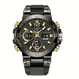 Sports Electronic Men Watch PU Band Battery Included - Black gold / China Mainland