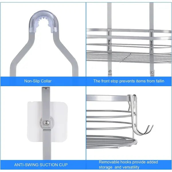 Over Shower Head Caddy - Rustproof Organizer with Hooks & Soap Holder - United States