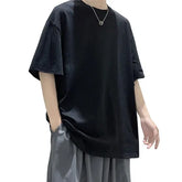 Oversized Summer Short Sleeve Men’s T Shirt New Fashion Solid Loose O-Neck T Shirts Mens Cotton Hip Hop Streetwear Top