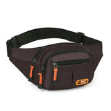 Oxford Waterproof Mobile Waist Bag Women Multifunctional Large - Brown
