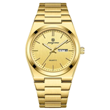 PAAZOMU Luxury Quartz Sport Men Watches Stainless Steel Wristwatch - M930 Gold Gold