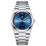 PAAZOMU Luxury Quartz Sport Men Watches Stainless Steel Wristwatch - M930 Silver Blue