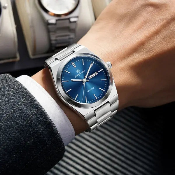PAAZOMU Luxury Quartz Sport Men Watches Stainless Steel Wristwatch