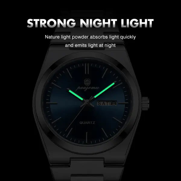 PAAZOMU Luxury Quartz Sport Men Watches Stainless Steel Wristwatch
