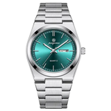 PAAZOMU Luxury Quartz Sport Men Watches Stainless Steel Wristwatch - M930 Silver Green