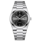 PAAZOMU Luxury Quartz Sport Men Watches Stainless Steel Wristwatch - M930 Silver Black