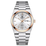 PAAZOMU Luxury Quartz Sport Men Watches Stainless Steel Wristwatch - M930 RoseGold White