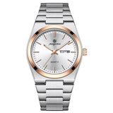 PAAZOMU Luxury Quartz Sport Men Watches Stainless Steel Wristwatch - M930 RoseGold White