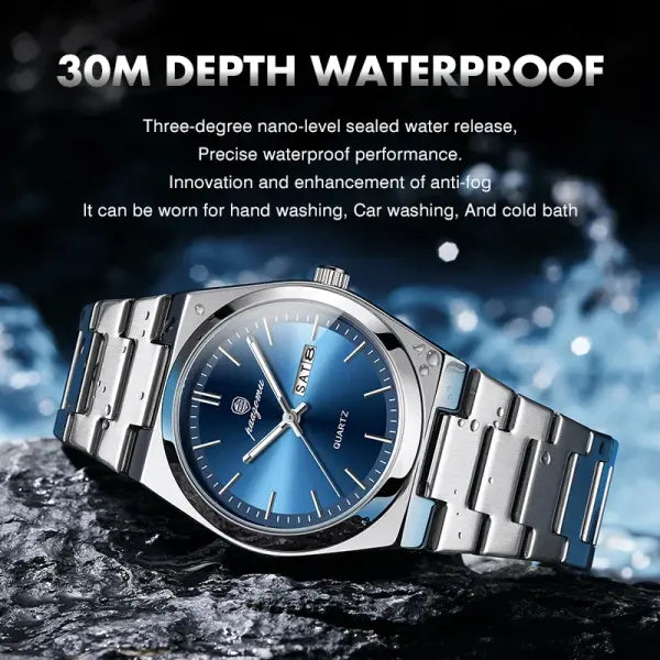 PAAZOMU Luxury Quartz Sport Men Watches Stainless Steel Wristwatch