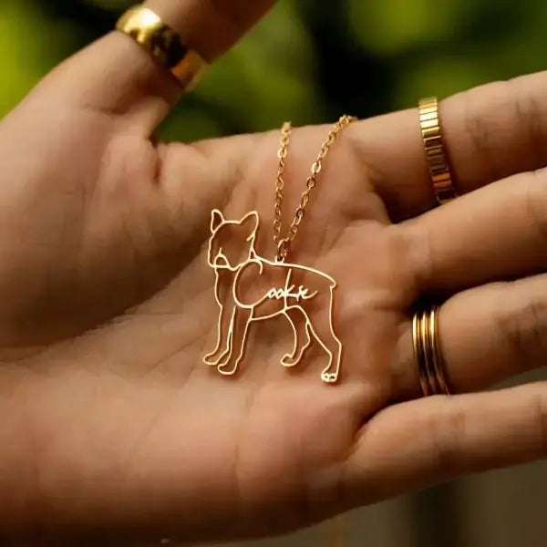 PawsPersona Custom Frenchie Necklace for French Bulldogs