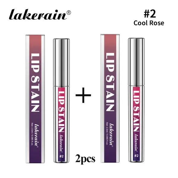 Long Lasting Waterproof Peel Off Lip Stain Pink Transfer Proof Tint - Cool Rose x2 / China Mainland
