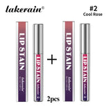 Long Lasting Waterproof Peel Off Lip Stain Pink Transfer Proof Tint - Cool Rose x2 / China Mainland