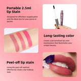Long Lasting Waterproof Peel Off Lip Stain Pink Transfer Proof Tint