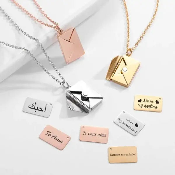 Personalized Love Letter Pendant Gold Necklace for Romantic Gifts