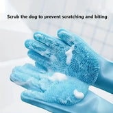 Pet Grooming Cleaning Gloves Dog Cat Bathing Shampoo Glove Scrubber Magic Dishwashing Cleanner Sponge Silicon Hair