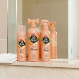 Pink Pet Head Peach Spray Dry Shampoo for Dogs 300ml with floral logo