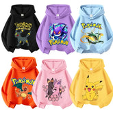 Kids Pokémon Hoodie – Pikachu Mewtwo & Rayquaza Cartoon Long Sleeve Pullover for Boys Autumn Gift