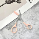 Pink Eyebrow Trimming Scissors with Built-in Comb Precision Tool