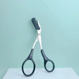 Pink Eyebrow Trimming Scissors with Built-in Comb Precision Tool - black