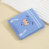 Plush Cartoon Wallet with Fuzzy Surface and Zip Closure - Beige