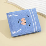 Plush Cartoon Wallet with Fuzzy Surface and Zip Closure - Beige