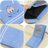 Plush Cartoon Wallet with Fuzzy Surface and Zip Closure - Beige